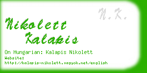 nikolett kalapis business card